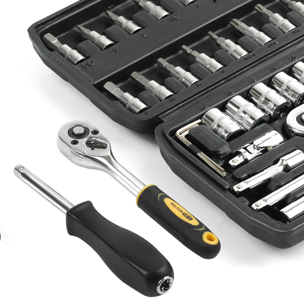 ชุดบ็อกซ์ DELTON รุ่น DKT-46PCS 1/4 นิ้ว แพ็ก 46 ชิ้น